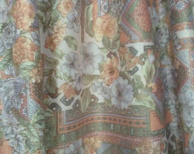 Cotton Sateen printed flowers,Art Nouveau design, colorfull upholstery, drapery curtains fabric/double width 300cm-118inches/