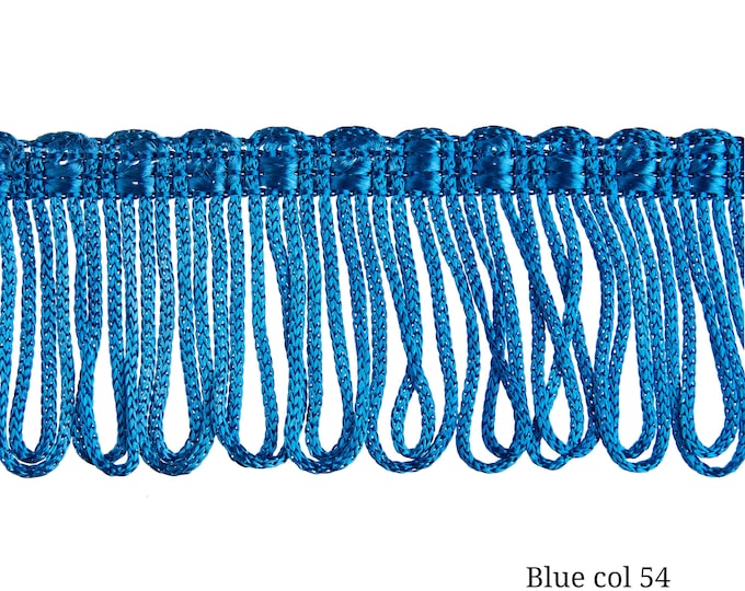 Blue Double Weld Bullion Fringe Trim | 4 cm - 1.57 inches width bullion fringe trimming