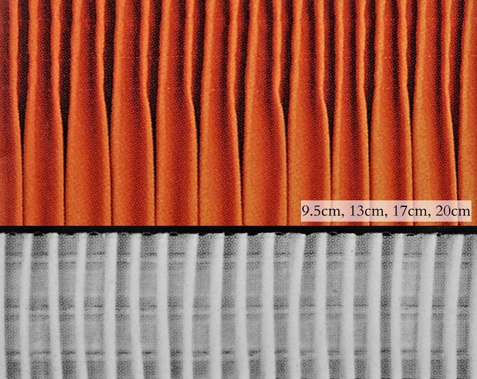 White Continuous Pleated Curtains Tape|9.5cm,13cm,17cm,20cm width|Pencil Pleat Header Tape|Sewing Craft Product|Shirring Tape Pinch Pleat