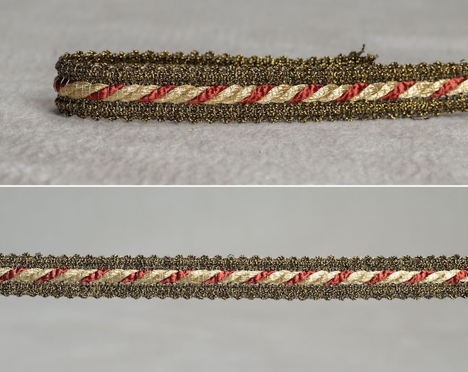 Gold Antique Lurex fiders Braid Fringe Trims | 1.cm - 0.39 inches upholstery gimp trims