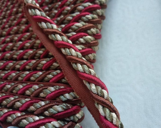 9mm-0.35" Flanged Piping Cord| Brown Red Green Ivory Upholstery Trim by the meter (39"/1.09yards)
