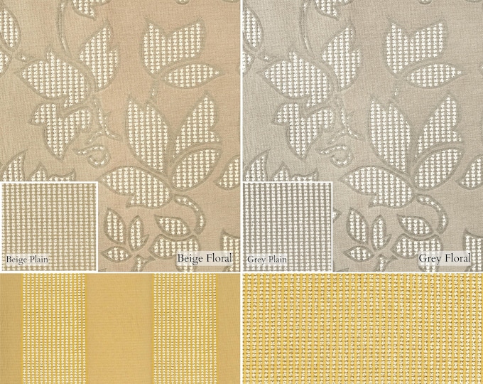 Floral & Stripes Cotton Viscose Upholstery Fabric| 138cm-54 Width Upholstery Fabric