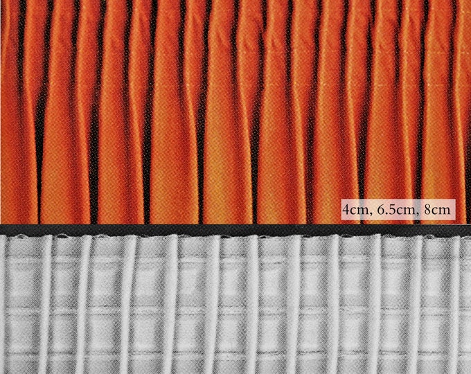 White Continuous Pleated Curtains Tape|4cm,6.5cm,8cm width| Pencil Pleat Header Tape|Sewing Craft Product | Shirring Header Tape Pinch Pleat
