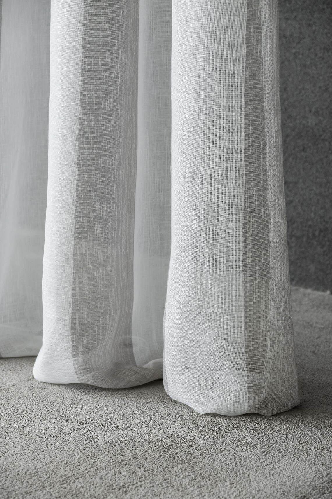 Striped Multicolor Gauze Curtain Fabricdouble Height Etsy