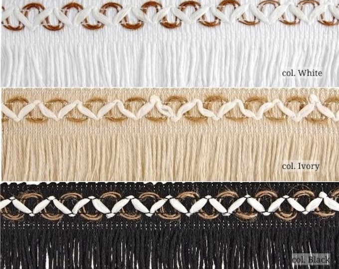 Cotton Jute Raffia Chainette Trimmings| 4 cm - 1.57 inches long chainette fringe trim