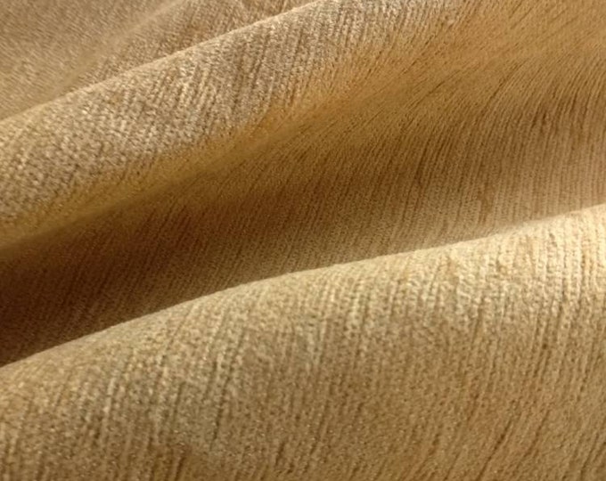 Yellow Beige Chenille Upholstery Fabric | 280cm-110" Double Width Cushions, Throws, Upholstery, Decorative Fabric