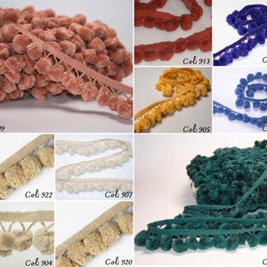 10 colors Pom-Pom Trim Fringe | 4.5cm-1.77 inches Height Lace Ribbon Fringe Trim