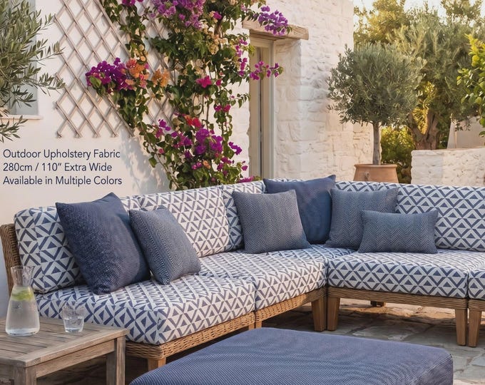 Water Repellent Outdoor 7 Colors Jacquard Upholstery Fabric | 280cm - 110 inches width