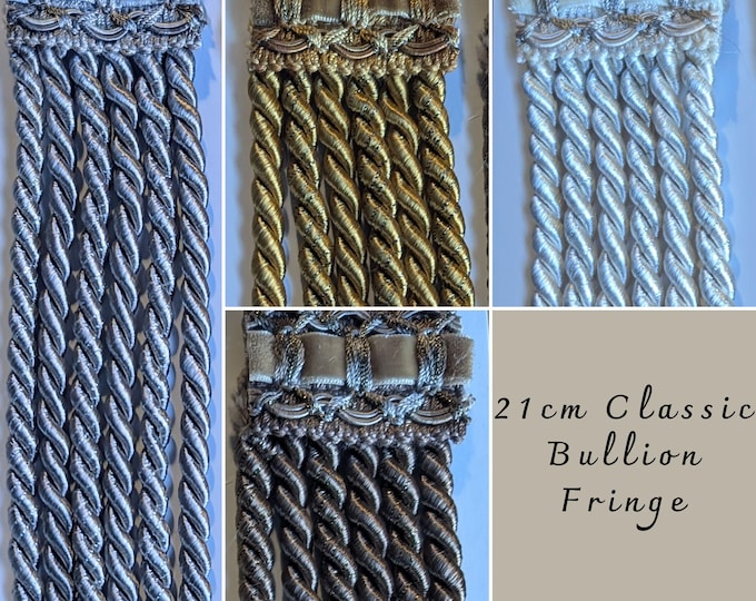 21cm Classic Bullion Fringe Upholstery Trimmings|21cm-8.27 inches width |Upholstery, Curtains, Throws Bullion Trims by the meter