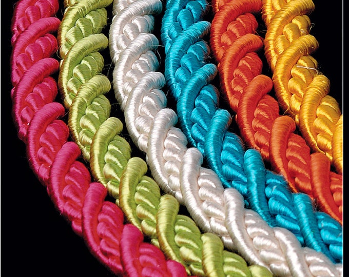 10mm-0.39" Rayon Flanged Piping Cord | 5 Colors Upholstery Trim | Sold by the meter (39"/1.09yards)