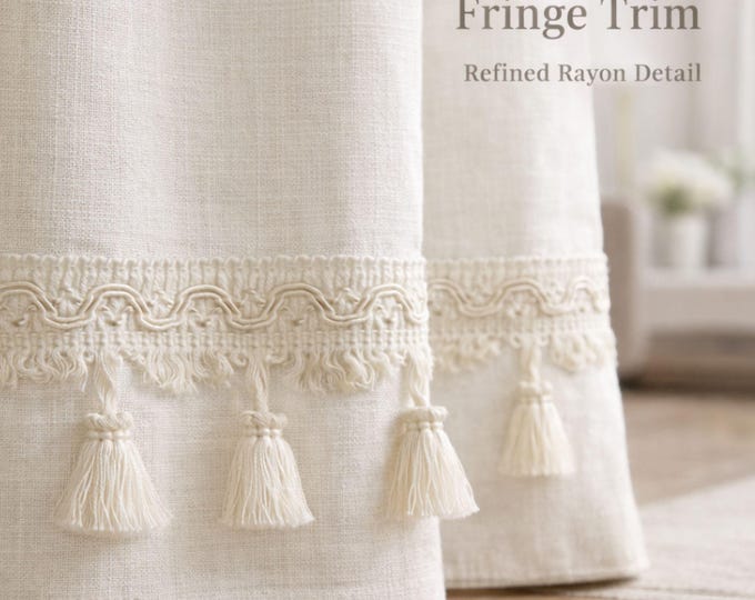 Curtain Tassel Fringe Trim 8cm(3.15") |Long Decorative Curtain Edge Trim |Drapery Tassel Fringe by the Meter | Boho Curtain Trim | 41 Colors