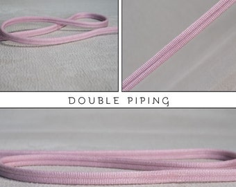 Cordón de tubería doble rosa /tubería de doble gimp de 10 mm-0,39" o ribete de tubería con brida de 5 mm - 0,19" / ribete de gimp de tapicería doble