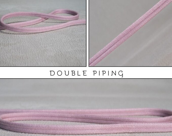 Pink Double Piping Cord  |10mm-0.39" double gimp piping or 5mm - 0.19" Flanged Piping Trim |Double Upholstery Gimp Trim
