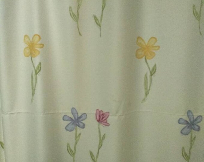 Cotton Sateen printed flowers design colorfull curtain fabric |Double Height 300 cm/118 inches