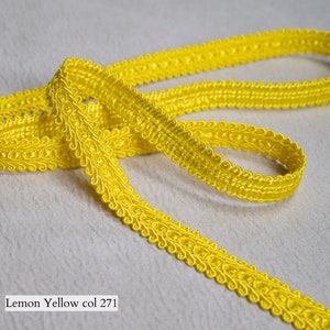 Lemon Yellow Braid Fringe Trims|1.8cm - 0.71&quot; Gimp Braid Upholstery Trim