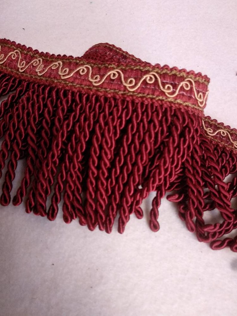 Red Winegold Bullion Fringe Upholstery Trimmings10 Cm Etsy