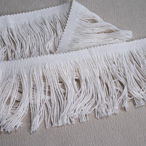 Offwhite Cotton Chainette Trimming | 10 cm - 3.94 inches long chainette fringe trim