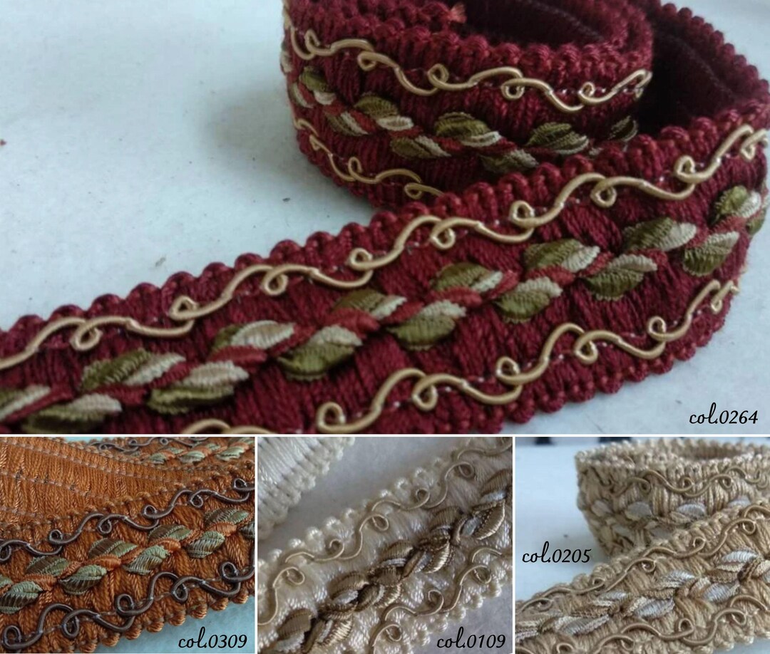 6 Colors Braid Fringe Trims Braid Trimming Upholstery 3cm 1,18'' Gimp ...