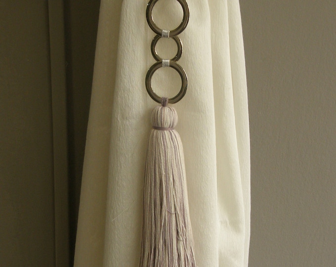 Purple Pink Green Curtain decor | Modern tiebacks for curtain | Curtain Holdbacks with metalic rings | home decor tassel