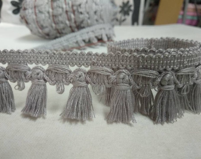 Gray Tassel Fringe Trimming | 3cm-1.18 inches Height Tassel Trimmings | Sold by the meter