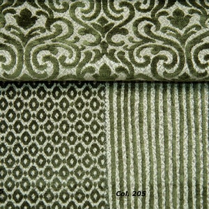 Tessuto da tappezzeria in ciniglia classico verde velluto/Tessuto da rivestimento in ciniglia di larghezza 140 cm 55 pollici immagine 1