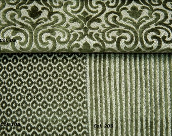 Tissu d’ameublement Velvet Green Classic Chenille| Tissu d’ameublement de 140 cm à 55 pouces de largeur