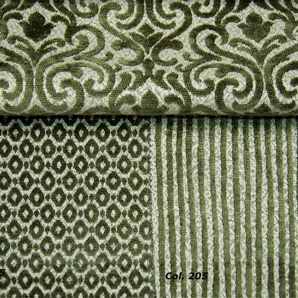 Tissu d’ameublement Velvet Green Classic Chenille| Tissu d’ameublement de 140 cm à 55 pouces de largeur