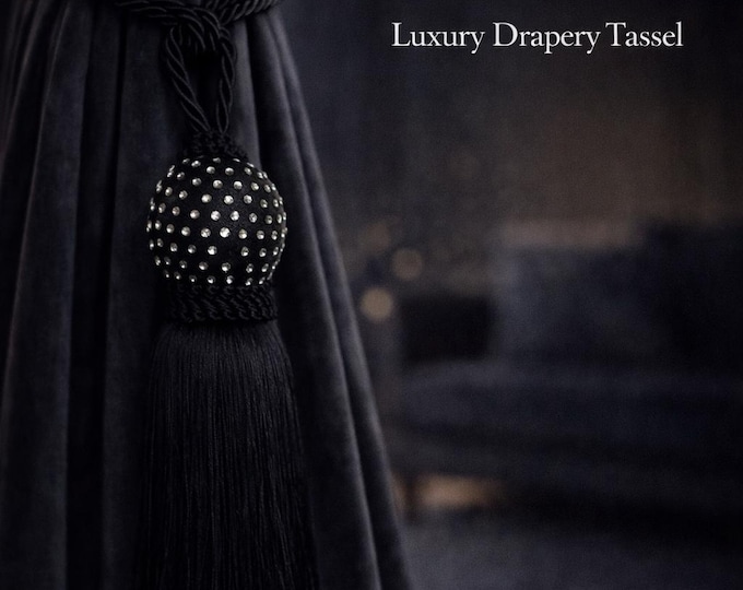 Crystal Curtain Tieback Tassel | Rhinestone Drapery Tie Back | Luxury Curtain Holdback | Decorative Curtain Tassel 4 Colors Available