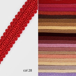 Flecos trenzados de color rojo intenso / 1,8 cm - 0,71 pulgadas.