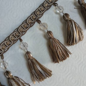Brown Beige Tassel Fringe Trim |9 cm - 3.54 inches height tassel trimmings curtain fringe trim