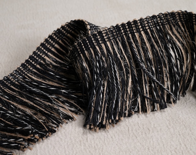 Jute Cotton Rayon Chainette Trimmings| 8cm-3.14" long Ethnic, Boho Chainette Fringe Trim |DIY crafts, sewing trim sold by the meter