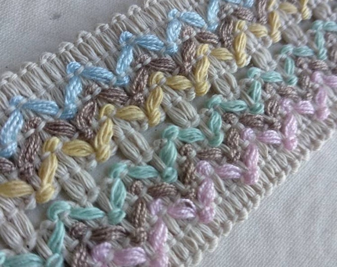 Cotton embroidered Lace, curtains Ribbon Braid Trim | 3cm-1.18"Width,Multicolor Knotted tape, Gimp by the meter