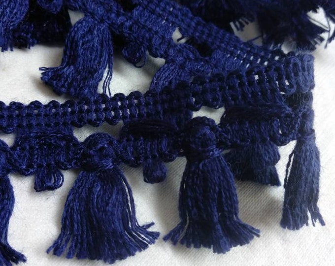 Navy Blue Relax Tassel Fringe Trimming | 3cm-1.18 inches width Tassel Fringe | Sold by the meter