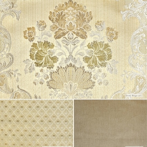 5 Farben Rayon Gestickter Klassischer Blumen und Schlichter Samt Polsterstoff|280 cm-110inches Breite Leichter Polstervorhangstoff Meterware