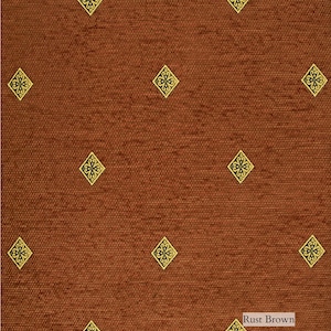 Rust Brown Chenille Upholstery Fabric| 280cm-110&quot; Double Width Polyester Upholstery Fabric | Sold by meter
