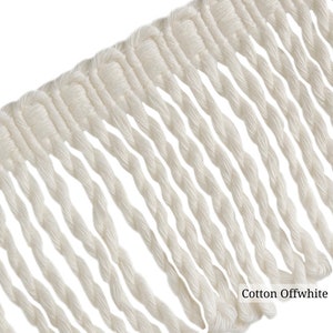 7cm(2.75&quot;)  or 11cm(4.33&quot;)  100% Cotton Bullion Fringe Trim | Offwhite Bullion Fringe Trim | Sold by the meter