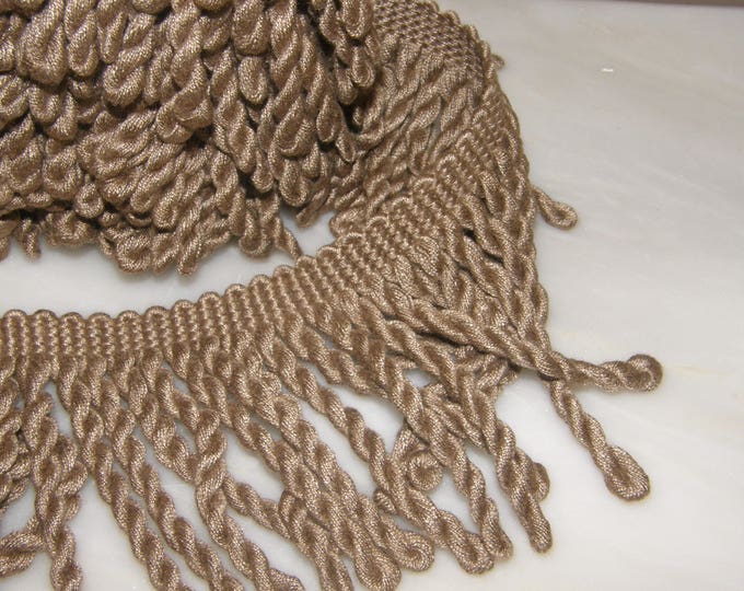 12cm (4.72") Relax Bullion Fringe Trim | Mushroom Brown Bullion Fringe Trim | Sold by the meter