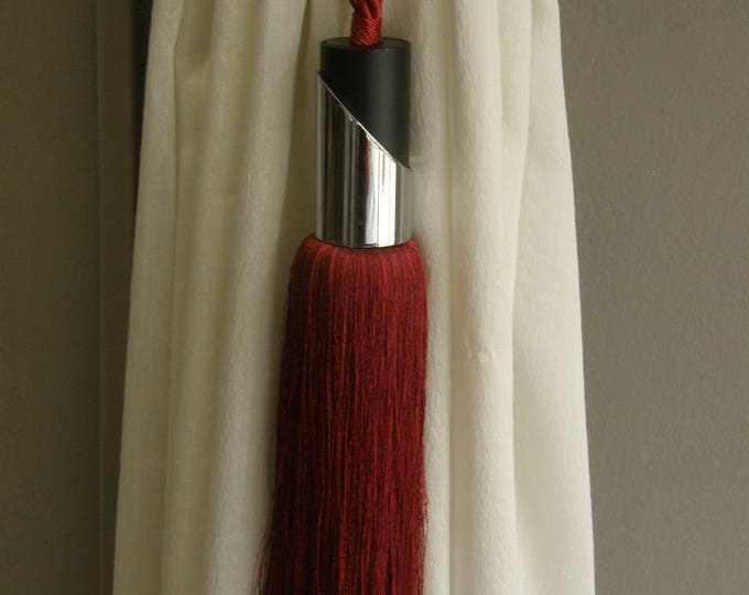 Bordeaux Black Wood-Inox Metal Tassel Luxury Contemporary Tieback Curtains Holdbacks