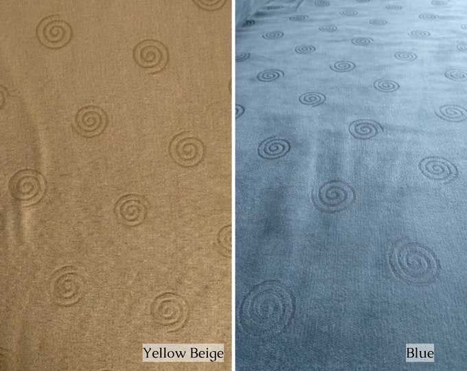Chenille Geometric Upholstery Fabric | 280cm-110" Double Width Yellow Beige or Blue Raf Upholstery Fabric | Sold by meter (39"/1.09 yards)