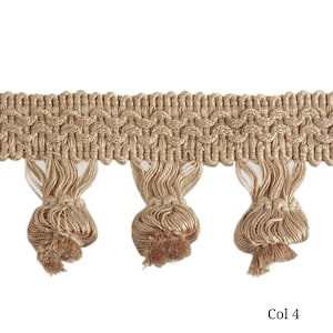 Goldish Beige Onion Fringe Trimming| 5.5 cm - 2.16 inches height tassel trim