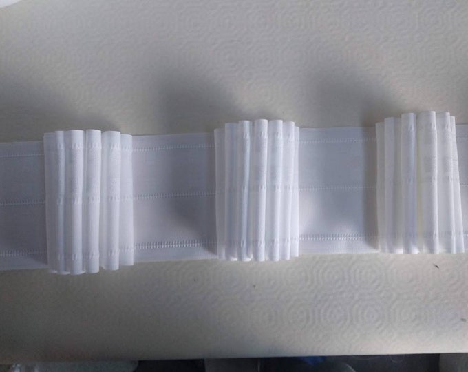 White 7 Pleated Curtains Tape | 10 cm wide multi slot back | pleated curtains tape sewing craft product|shirring tape pinch pleat