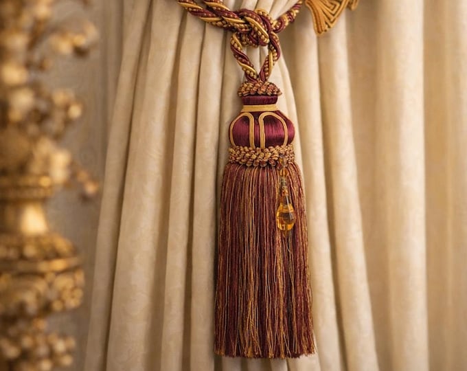 Luxury Curtain Tassel Tieback | Elegant Drapery Holdback | Classic Window Curtain Tie Back | Decorative Curtain Accessory
