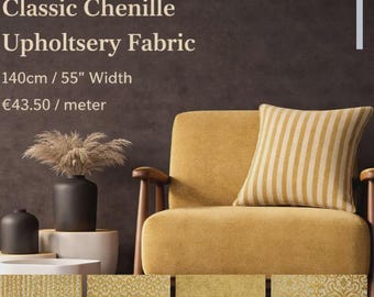Velvet Gold Classic Chenille Upholstery Fabric|140 cm - 55 inches width upholstery fabric