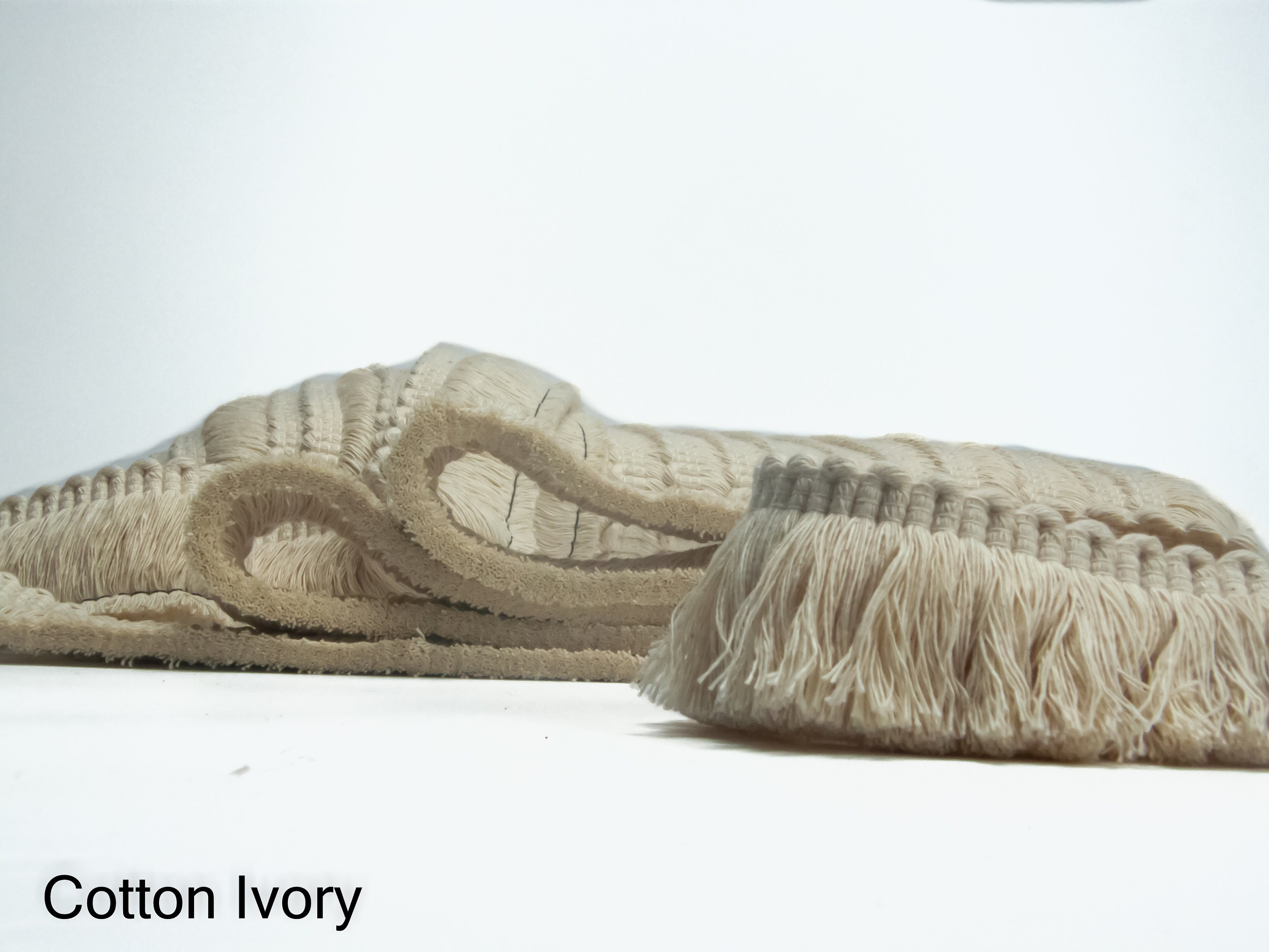 Natural Ivory 100 Cotton brush fringe trim 4 cm1.57 inches wide