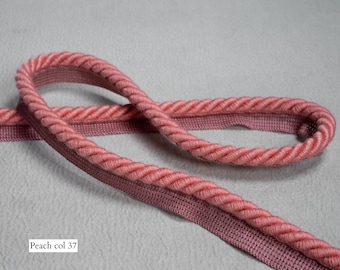 10mm or 6mm Relax Flanged Piping Cord | Peach Thick Upholstery Cord with Tape | Sold by the meter