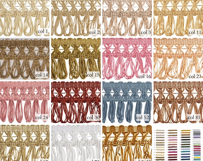 6.5cm-2.5" Rayon Tassel Fringe Trim | Lace Ribbon Trim | Fashion, Fabric, Lampshade, Upholstery Trimming | Sold by the meter