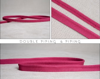 Fuschia double Piping Cord or Piping |10mm-0.39" double gimp piping or 5mm - 0.196" Flanged Piping|Double Upholstery Gimp Trim