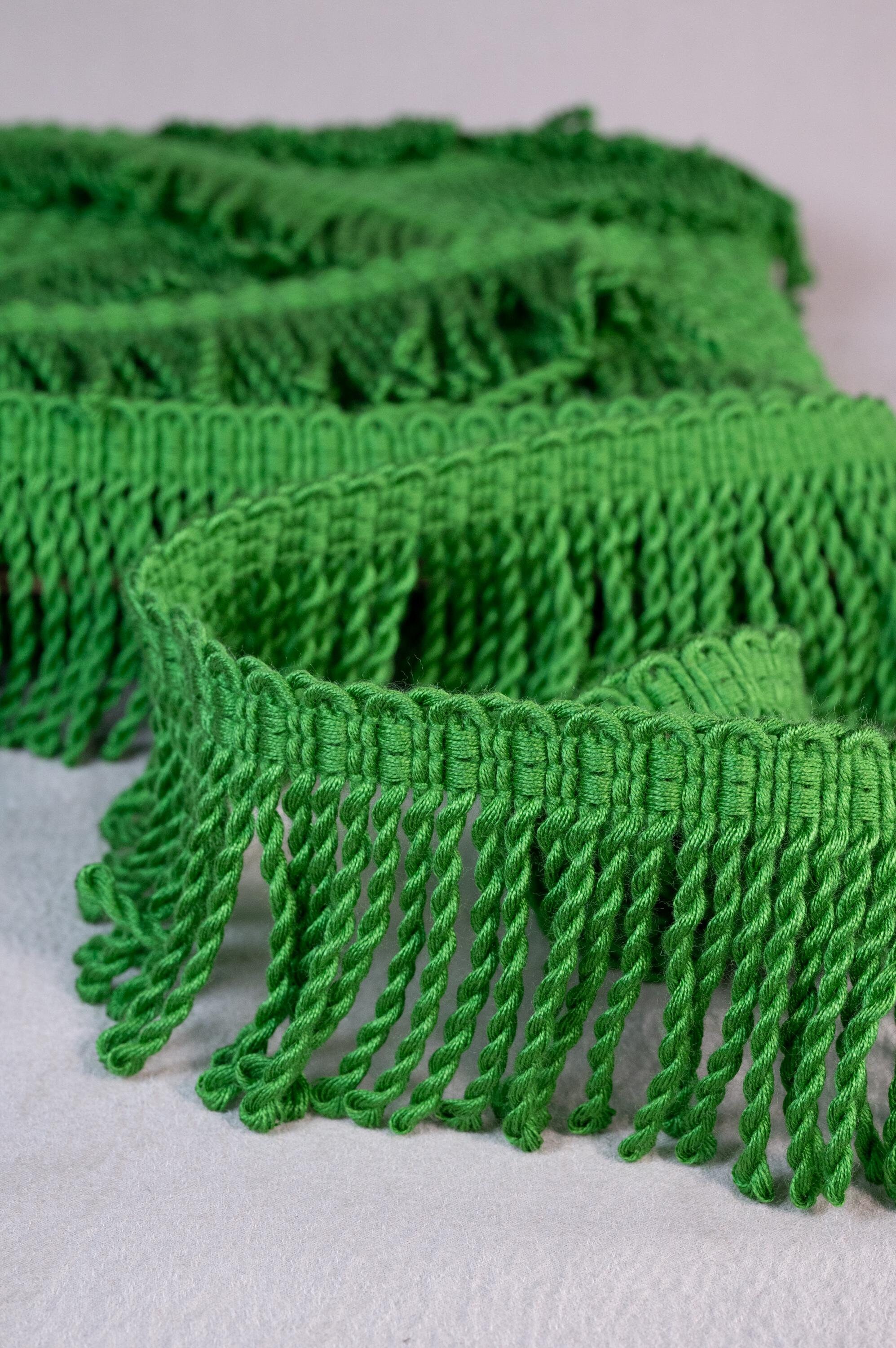 7cm (2.75")  or 11cm (4.33") Relax Bullion Fringe Trim | Green Bullion Fringe Trim | Sold by the meter