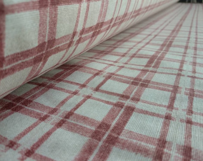 Checks 100% cotton loneta printed decoration fabric|Double Height 280cm/110inches