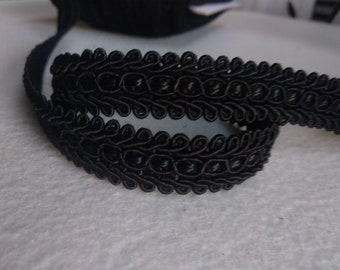 Adornos de flecos trenzados negros/adornos de tapicería trenzados de 1,8 cm (0,71 pulgadas)